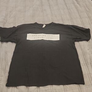Breaking News Black Graphic Tee Size L!